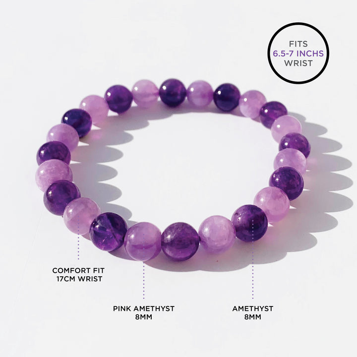 Pink and Purple Amethyst Bracelet