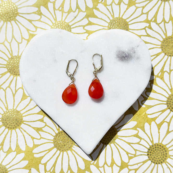Carnelian Sterling Silver Earrings