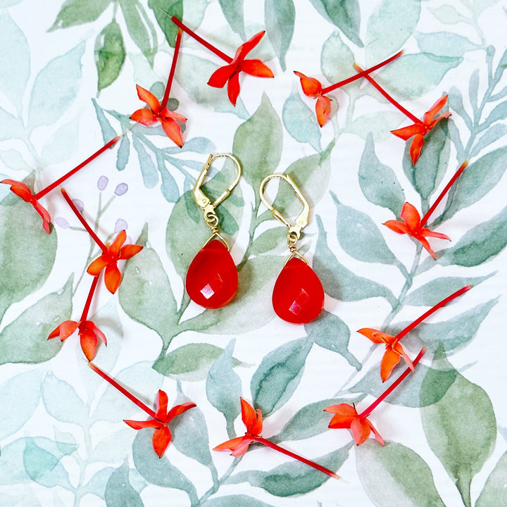 Carnelian Sterling Silver Earrings