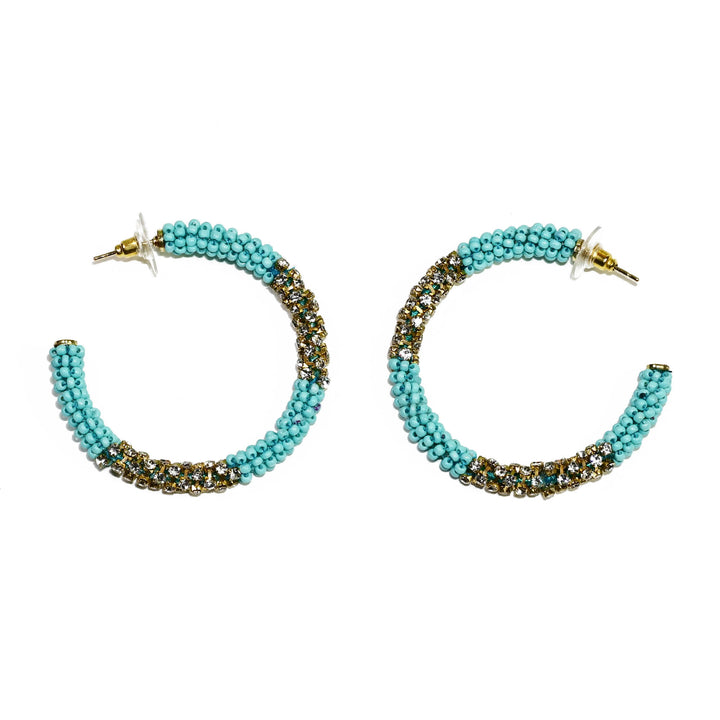 White and Gold Hoops