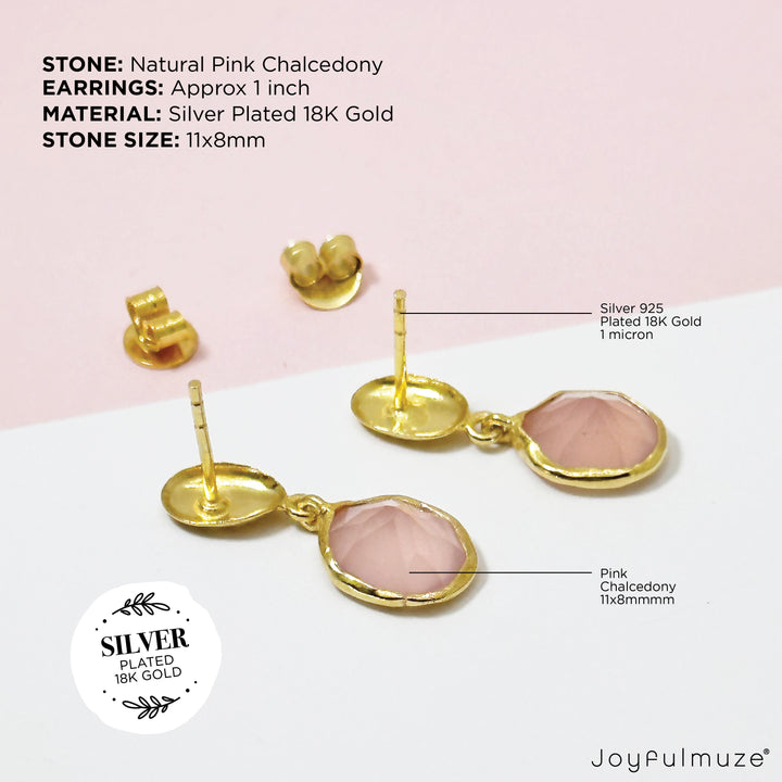 Rose Pink Onyx Earrings