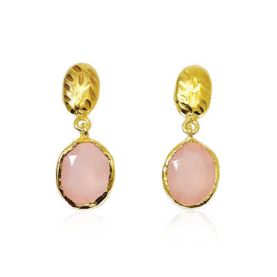 Rose Pink Onyx Earrings