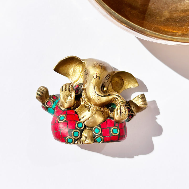 Joyfulmuze 4" Hindu God Ganesha Powdered Gemstone