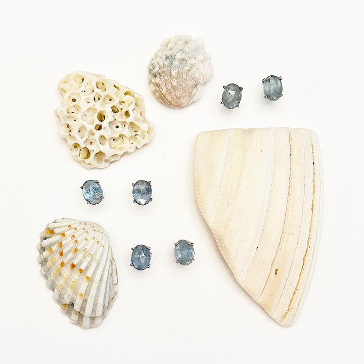 Aquamarine Silver Studs