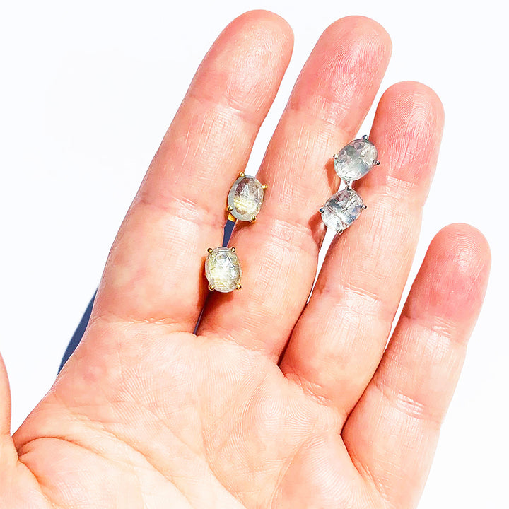 Aquamarine Silver Studs