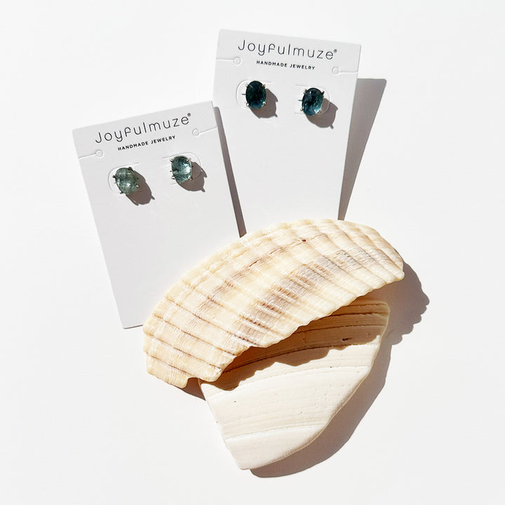 Aquamarine Silver Studs