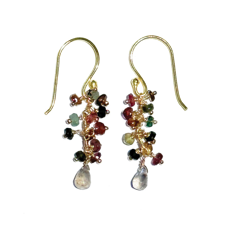 Multi Color Tourmaline and Labradorite Earrings