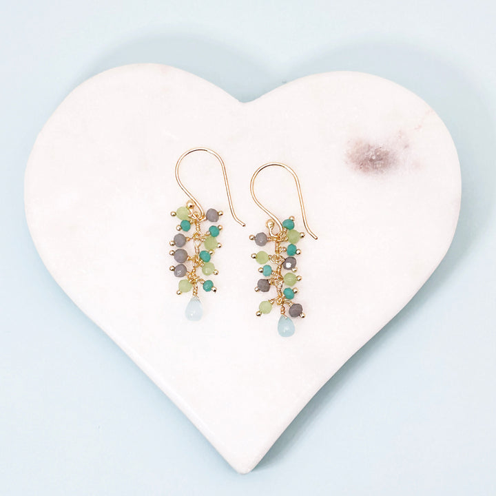 Multi Color Chalcedony Earrings