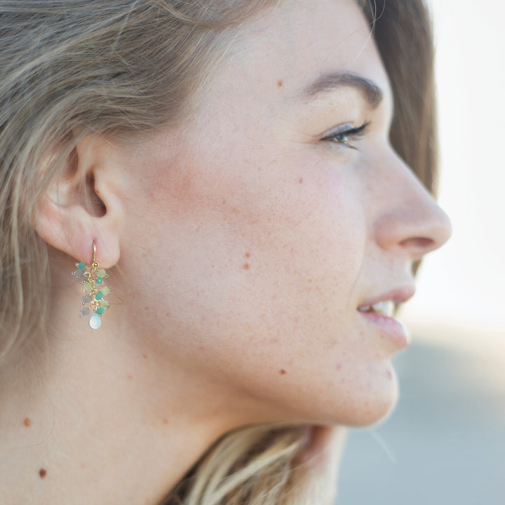 Multi Color Chalcedony Earrings