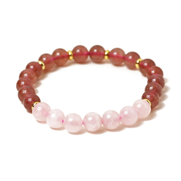 Strawberry and Rose Quartz Bracelet