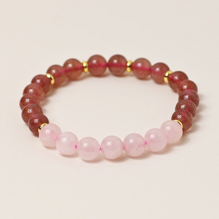 Strawberry and Rose Quartz Bracelet