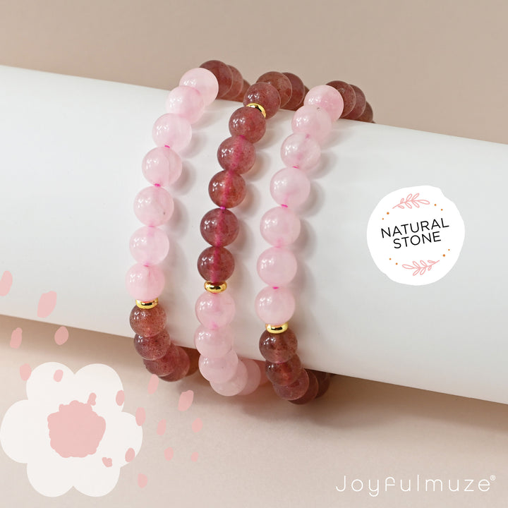 Strawberry and Rose Quartz Bracelet