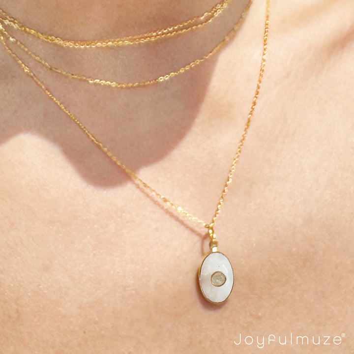 Oval Moonstone Necklace