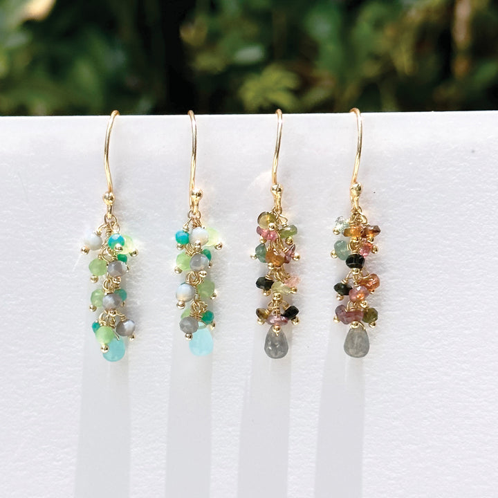 Multi Color Tourmaline and Labradorite Earrings