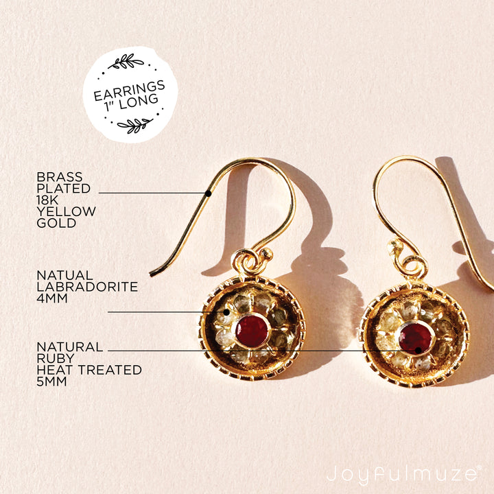Ruby Labradorite Earrings