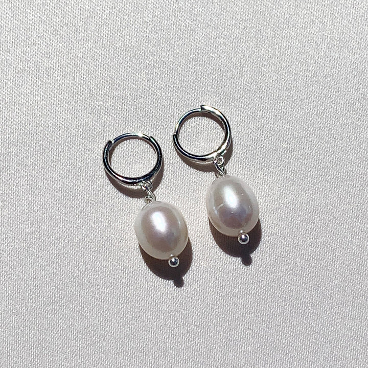 Pearl Hoops Earrings