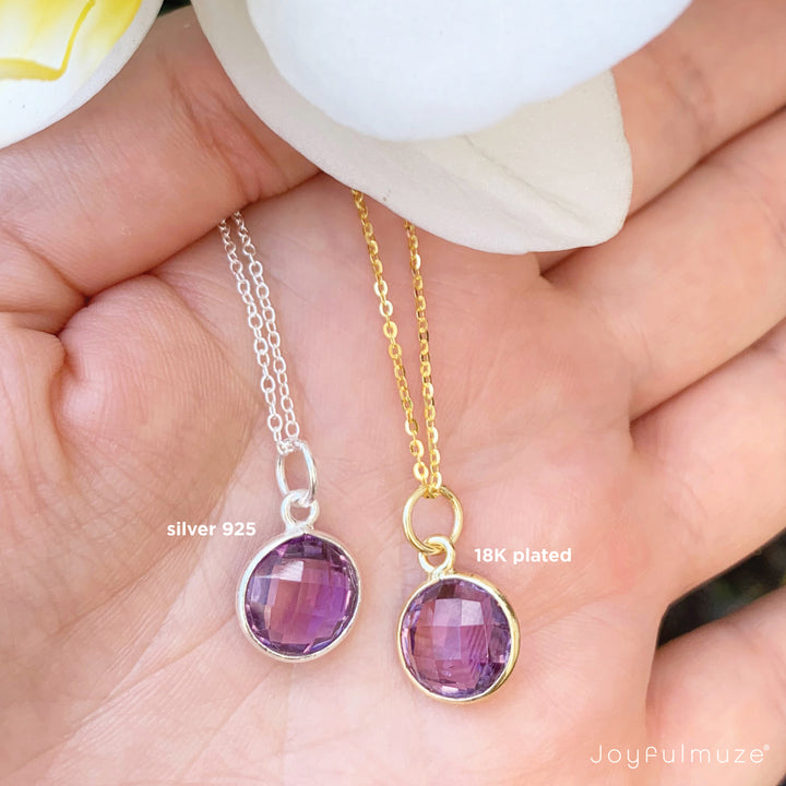 Amethyst Dainty Necklace in Gold