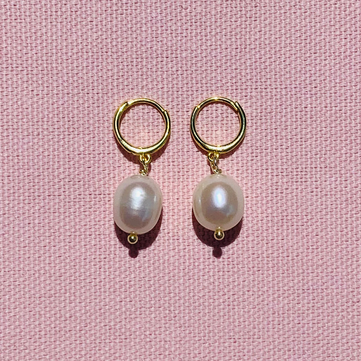 Pearl Hoops Earrings