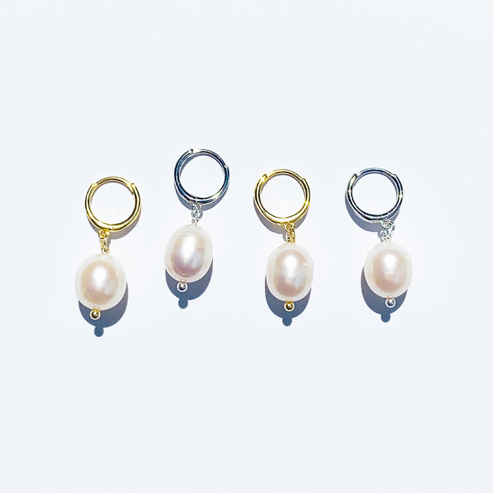 Pearl Hoops Earrings