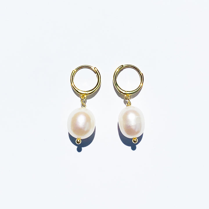 Pearl Hoops Earrings