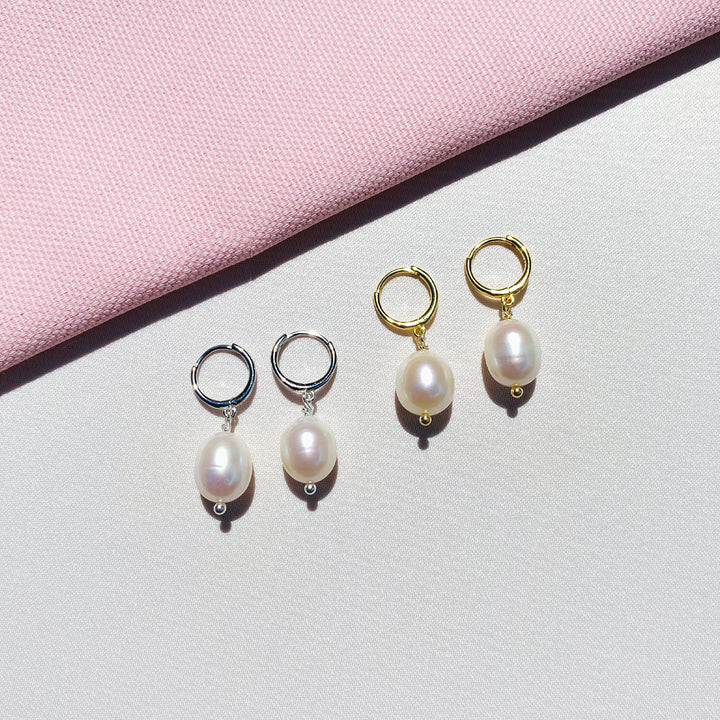 Pearl Hoops Earrings