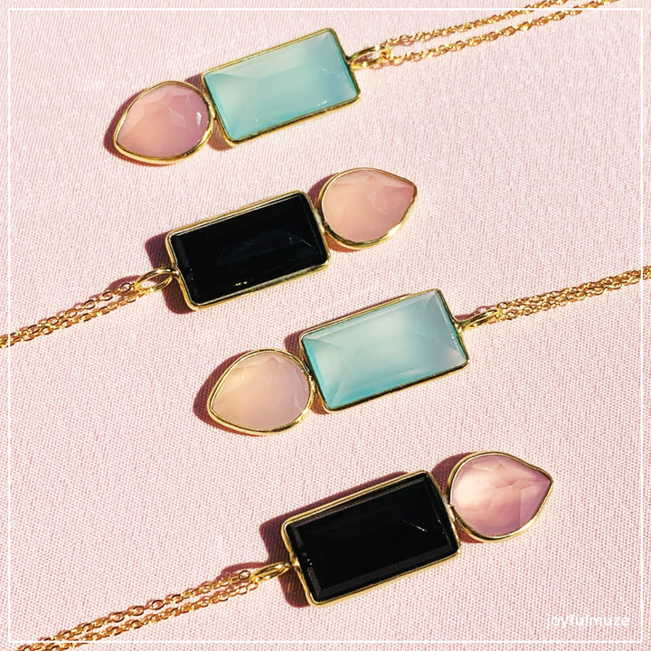 Sky Blue + Pink Chalcedony