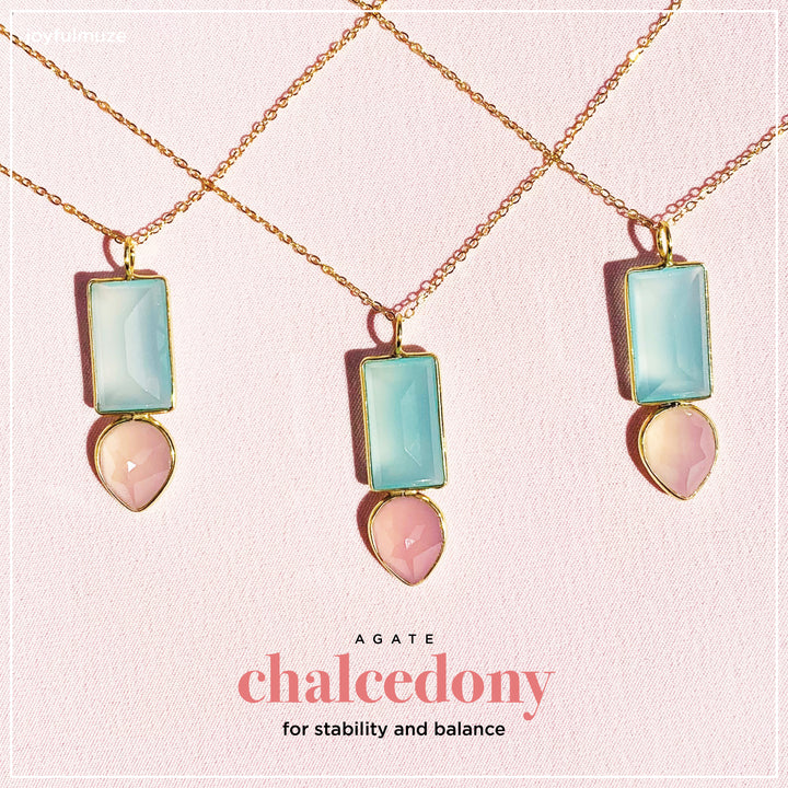 Sky Blue + Pink Chalcedony