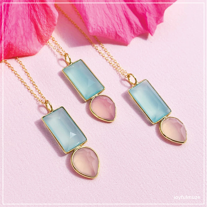 Sky Blue + Pink Chalcedony