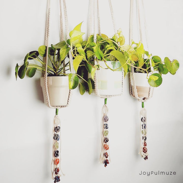 Joyfulmuze Chakramé Plant Hanger Healing Chakra Stones3 plant hanger