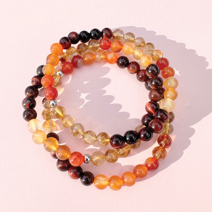 Carnelian, Citrine and Red Tiger Bracelet