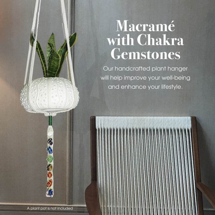 Joyfulmuze Chakramé Plant Hanger Healing Chakra Stones macrame plant hanger