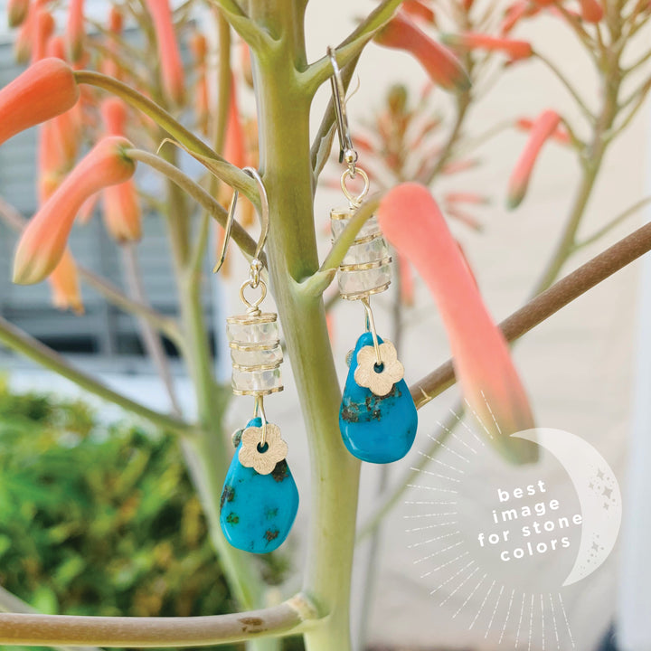 Woodstock Turquoise Crystal Earrings