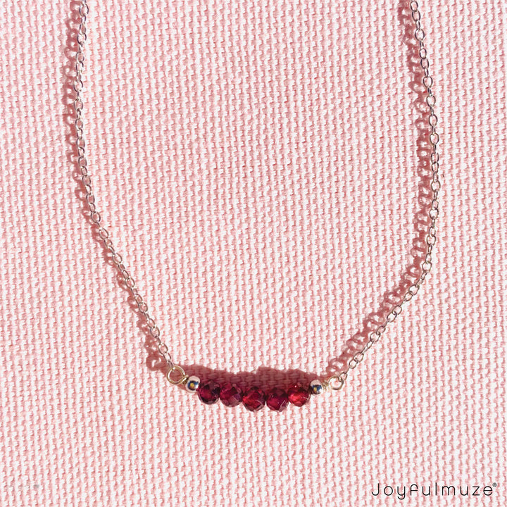 Garnet Dainty Necklace