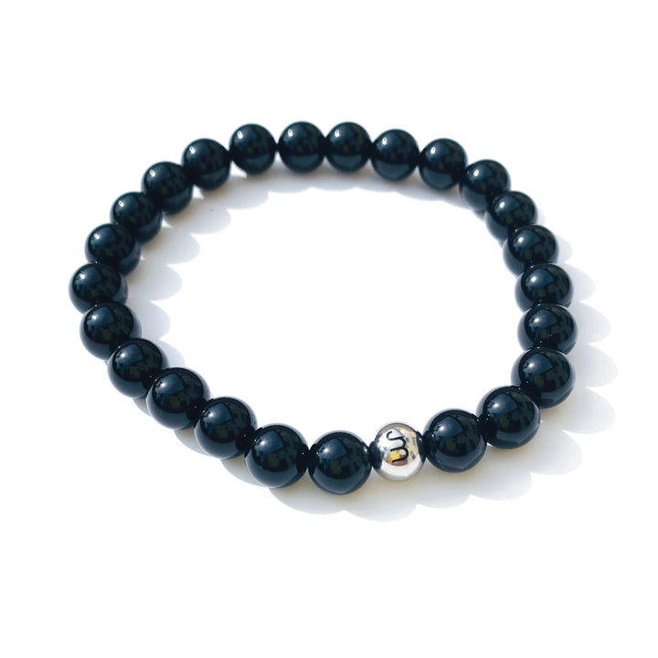 Joyfulmuze Blak Obsidian Bracelet, Handmade Beaded 8MM Crystal Beads,Adjustable Stretch Bracelet,Chakra Bracelet,Protection Bracelet,Bring Good Luck, Prosperity and Happiness, Men's and Women's Gifts