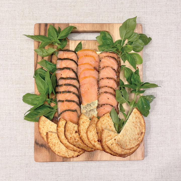 food serving on wooden cutting board
