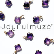 JOYFULMUZE- Genuine Amethyst Four Leaf Clover Necklace in 18kt Gold Over Sterling, Handcrafted February Birthday Gifts for Her and Him, Lucky Clover Valentines Day Pendant, 18 inches long