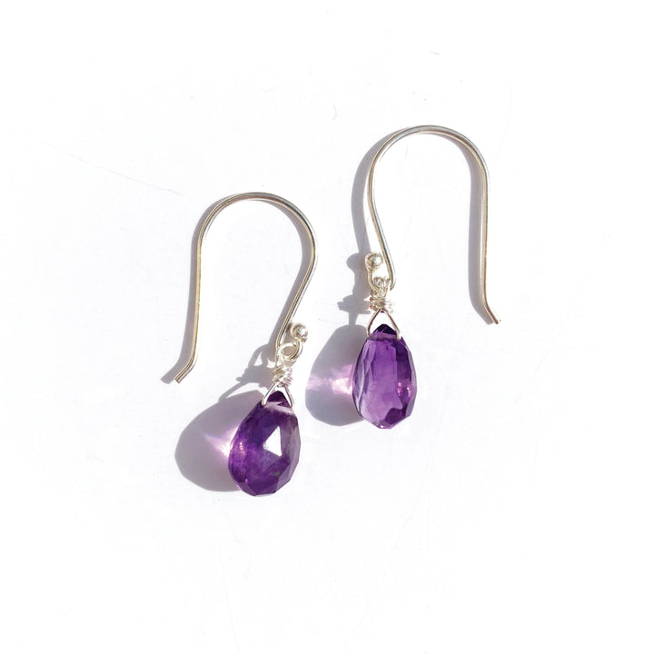 Teardrop Purple Amethyst Earrings