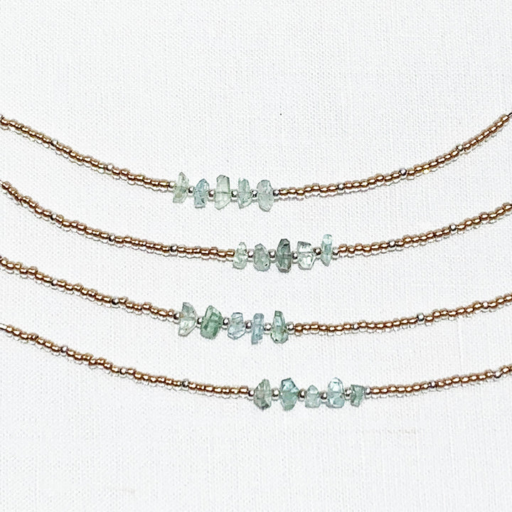 Aquamarine Seed Beads Bracelet