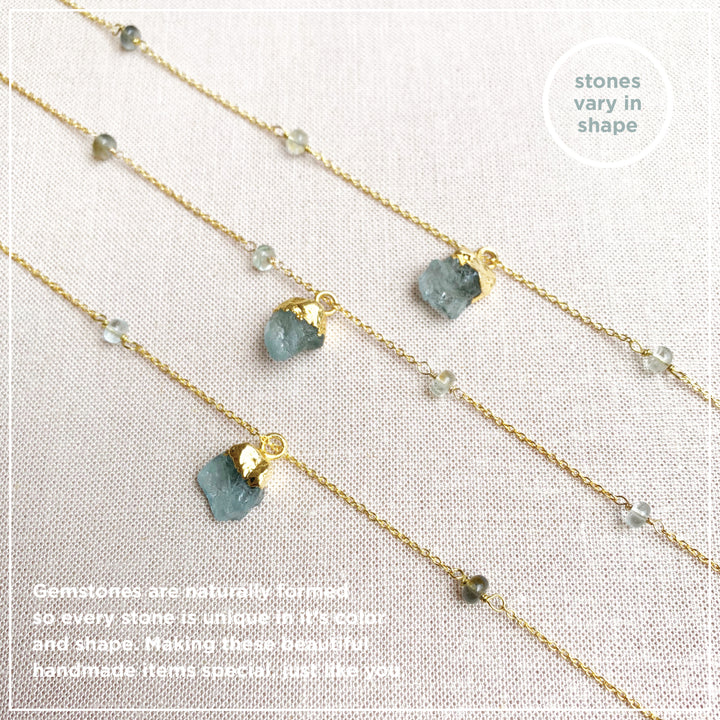 Shop Joyfulmuze Blue Aquamarine Gemstone Necklace March Birthstone , Handmade Gift for Women