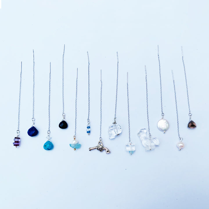 Lapis Lazuli Drops Long Earrings