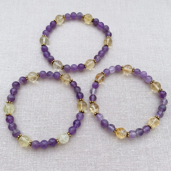 3 amethyst citrine bracelets
