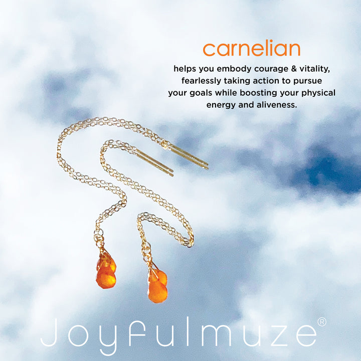 Sunny Carnelian Gold Threaders