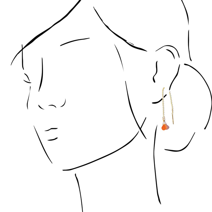 Sunny Carnelian Gold Threaders