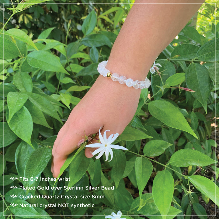 women wearing quartz crystal bracelets