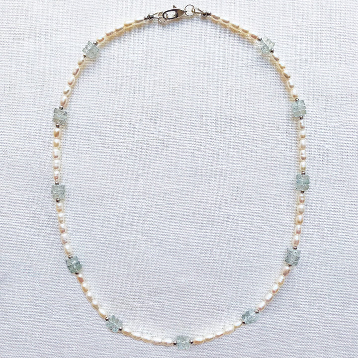 Green Amethyst and Pearls Necklace