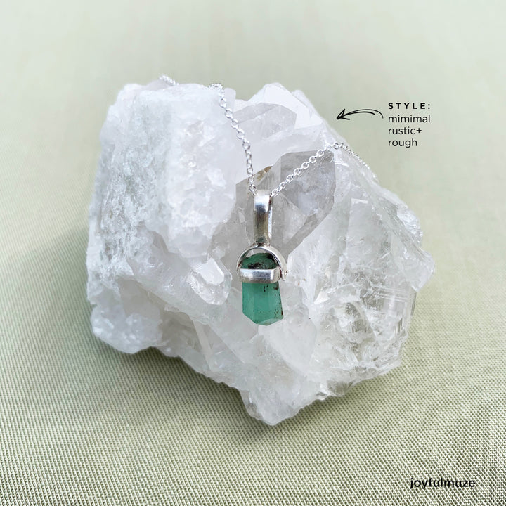 Raw Emerald Necklace