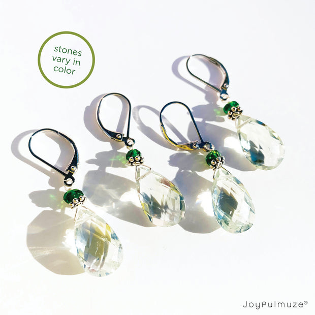 Green Amethyst and Chrome Diopside Earrings