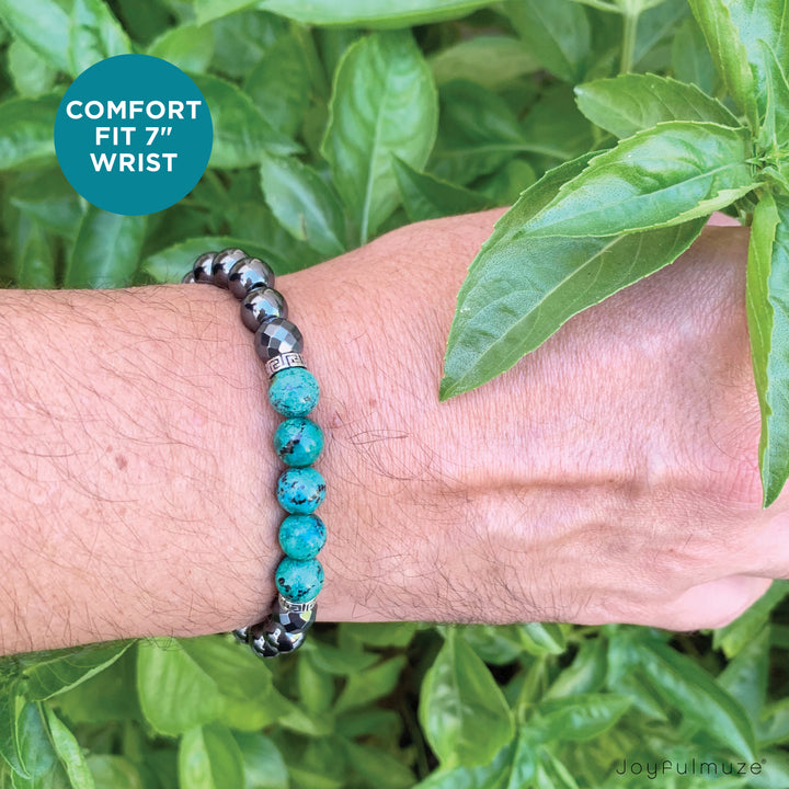 Hematite and Turquoise Bracelet