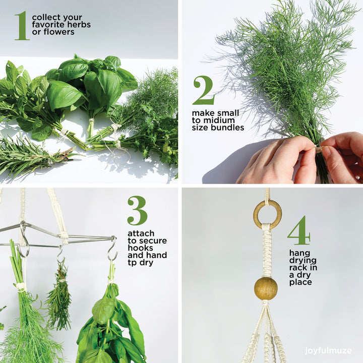 Macrame Herbs and Flowers Drying Rack