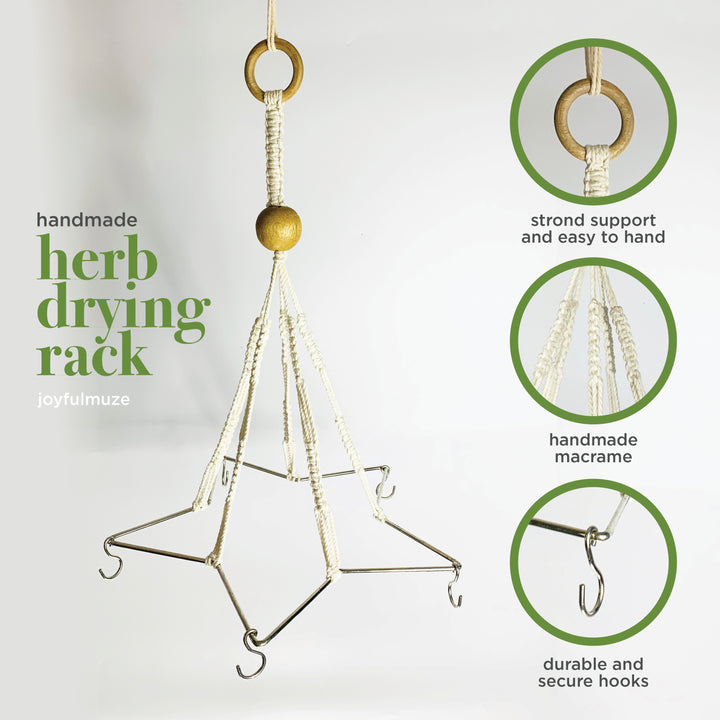 Macrame Herbs and Flowers Drying Rack